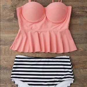 NWT - Adorable Cupshe high waisted peplum bikini